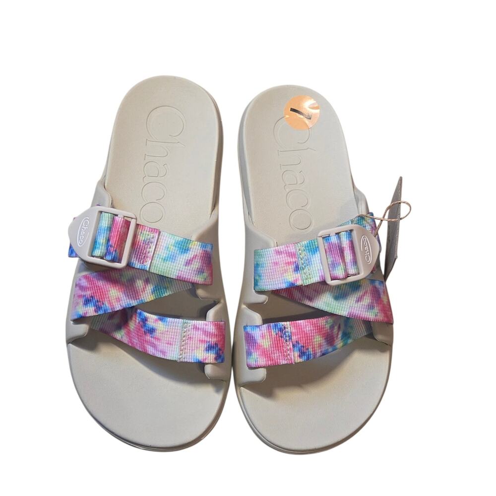 NWT Chaco Chillos Tie-dye Slide Sandals Adjustable Strap Women's size 7, Slip-on